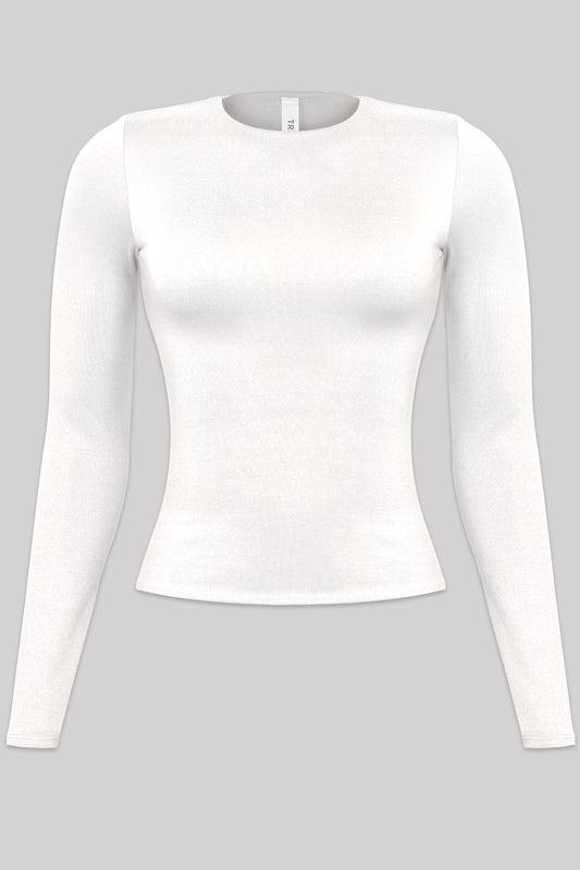 White Long-sleeve Top